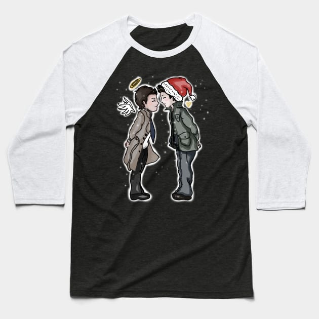 A Destiel Christmas Baseball T-Shirt by SuperSamWallace